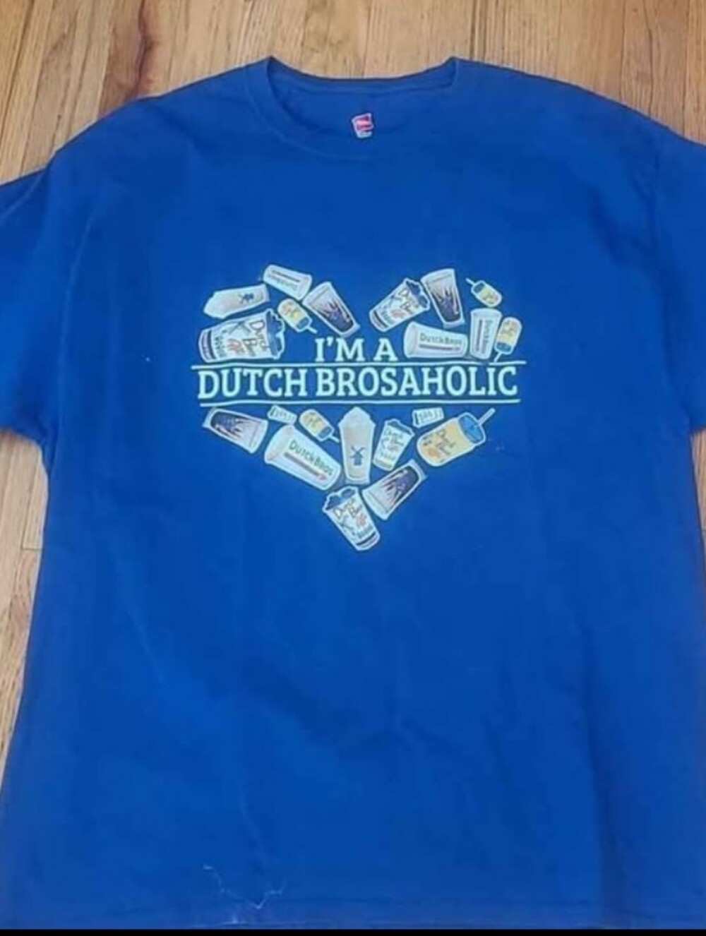 Dutch Bros Royal Blue "I'm a Dutch Brosaholic" Heart Graphic Tee & Beenie